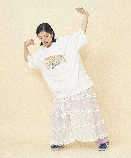 FREAK'S STORE(フリークスストア)の「ビッグロゴデイジーTシャツ刺繍ロゴTシャツ/ビッグシルエットTシャツ(Tシャツ/カットソー・レディース・チャコールグレー/グレー/オフホワイト・フリ-)」の11枚目の写真