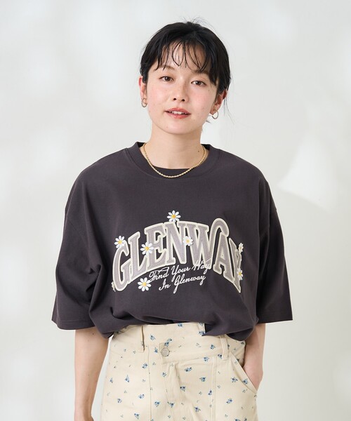 ビックロゴT セール】ビッグロゴデイジーTシャツ刺繍ロゴTシャツ/ビッグ
