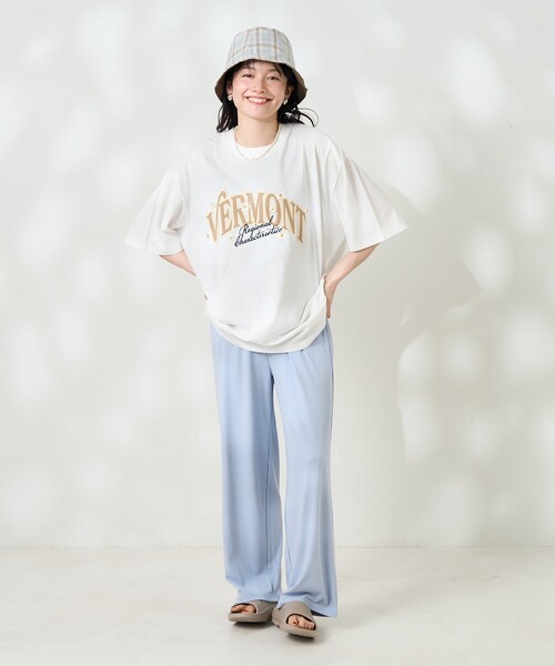 FREAK'S STORE(フリークスストア)の「ビッグロゴデイジーTシャツ刺繍ロゴTシャツ/ビッグシルエットTシャツ(Tシャツ/カットソー・レディース・チャコールグレー/グレー/オフホワイト・フリ-)」の22枚目の写真