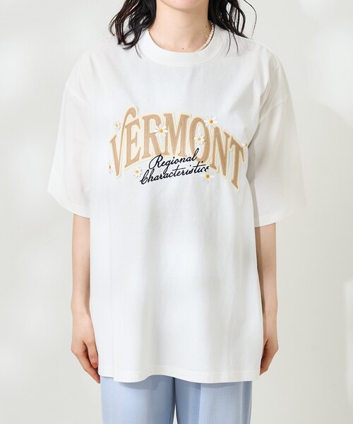 刺繍Tシャツ 刺繍 Tシャツ ビッグシルエット Ｔシャツ 半袖 FREAK'S STORE/ビッグシルエット デザイン刺繍 ヘムコード