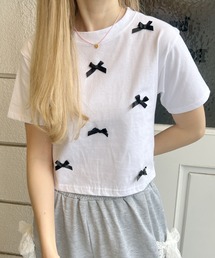 リボンクロップドTシャツ