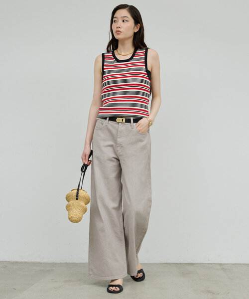 GALLARDAGALANTE（ガリャルダガランテ）の「ワイドストレートデニム（デニムパンツ・レディース・ブルー/ライトグレー・0/1）」の7枚目の写真