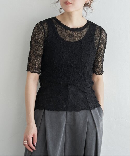 ⭐️プクこさん専用⭐️the pause ストレッチ レース シャツ 新品 THE PAUSE】ストレッチレースシャツ | Whim Gazette(ウィム