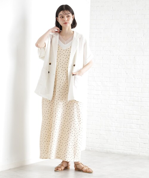 THE SHOP TK （ザ ショップ ティーケー ）の「ドット柄キャミワンピース/洗える（ワンピース・レディース・アイボリー系/ブラック系・13/12）」の8枚目の写真