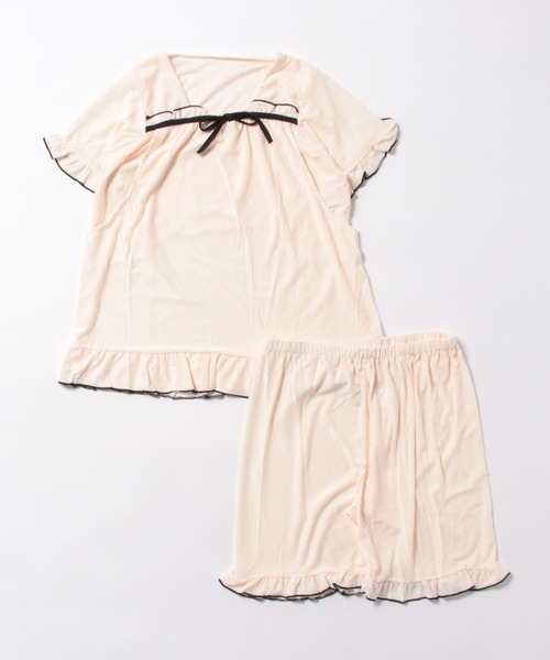 WEGO（ウィゴー）の「WEGO/リボンメロウライン上下セットサマールームウェア（ルームウェア/パジャマ・レディース・ホワイト/ブルー/ピンク・MEDIUM/LARGE）」の8枚目の写真