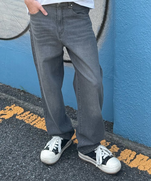 RATTLE TRAP(ラトルトラップ)の「11.5oz 5ポケットルーズストレートパンツ(デニムパンツ・メンズ・ブラック/ブルー/ライトブルー・M/S/LL/L)」の1枚目の写真