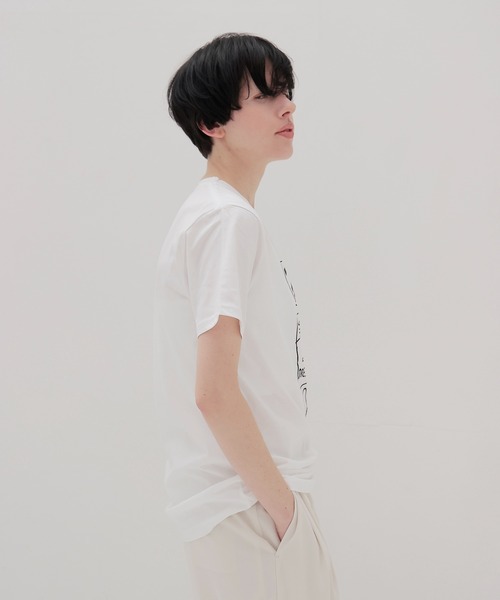 BLACK SCORE(ブラックスコア)の「BLACK SCORE × DRESSLAVE / 20th placard cat Tee(アニバーサリープラカードキャット半袖Tシャツ BSMCC UNISEX T SHIRT)(Tシャツ/カットソー・レディース・ホワイト/ブラック・36)」の3枚目の写真