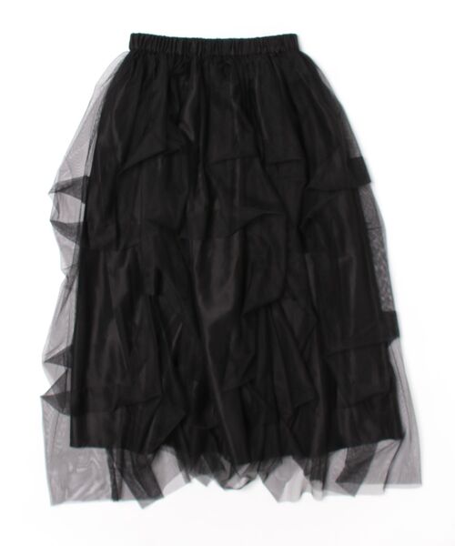 PICCIN PERLA(ピッチンペルラ)の「変形チュールスカート(スカート・レディース・チャコールグレー/ブラック・M)」の22枚目の写真