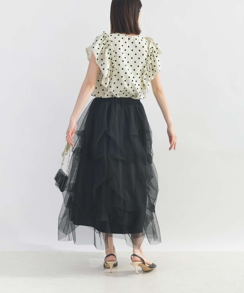 PICCIN PERLA(ピッチンペルラ)の「変形チュールスカート(スカート・レディース・チャコールグレー/ブラック・M)」の8枚目の写真