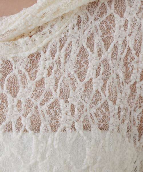 mline（エムライン）の「[mline]フード付き レースドロスト（Tシャツ/カットソー・レディース・ピンク/オフホワイト/アイボリー/ブラック・FREE）」の12枚目の写真