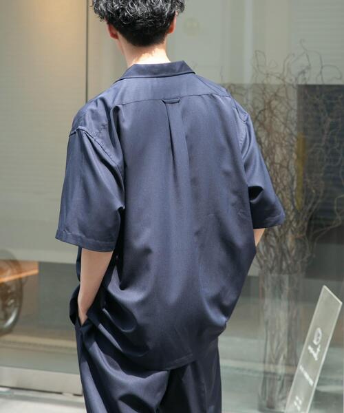 FORK&SPOON（フォークアンドスプーン）の「FORK&SPOON　COOL FIBERオープンカラーシャツ（シャツ/ブラウス・メンズ・ネイビー/ブラウン・4/5）」の5枚目の写真