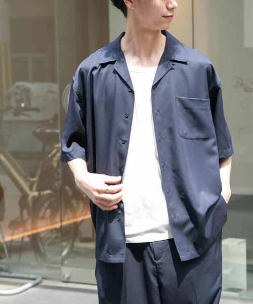 FORK&SPOON（フォークアンドスプーン）の「FORK&SPOON　COOL FIBERオープンカラーシャツ（シャツ/ブラウス・メンズ・ネイビー/ブラウン・4/5）」の7枚目の写真