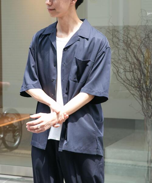 FORK&SPOON（フォークアンドスプーン）の「FORK&SPOON　COOL FIBERオープンカラーシャツ（シャツ/ブラウス・メンズ・ネイビー/ブラウン・4/5）」の8枚目の写真