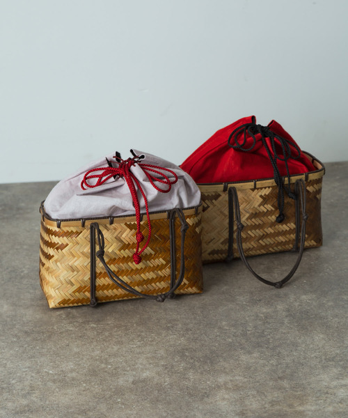 SENSE OF PLACE by URBAN RESEARCH（センスオブプレイスバイアーバンリサーチ）の「カゴキンチャクバッグB（かごバッグ・レディース・レッド/ラベンダー・ONE）」の11枚目の写真