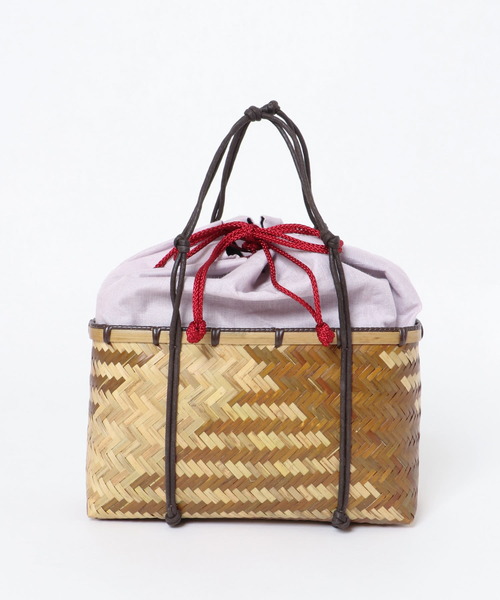 SENSE OF PLACE by URBAN RESEARCH（センスオブプレイスバイアーバンリサーチ）の「カゴキンチャクバッグB（かごバッグ・レディース・レッド/ラベンダー・ONE）」の9枚目の写真