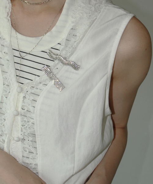 chuclla（チュクラ）の「2way レーストリム ジレトップス chw25s063（その他トップス・レディース・ホワイト・M）」の4枚目の写真