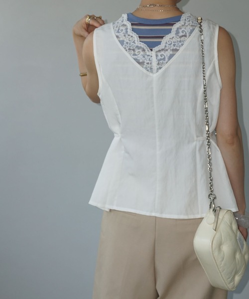 chuclla（チュクラ）の「2way レーストリム ジレトップス chw25s063（その他トップス・レディース・ホワイト・M）」の9枚目の写真