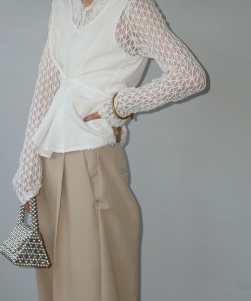 chuclla（チュクラ）の「2way レーストリム ジレトップス chw25s063（その他トップス・レディース・ホワイト・M）」の13枚目の写真