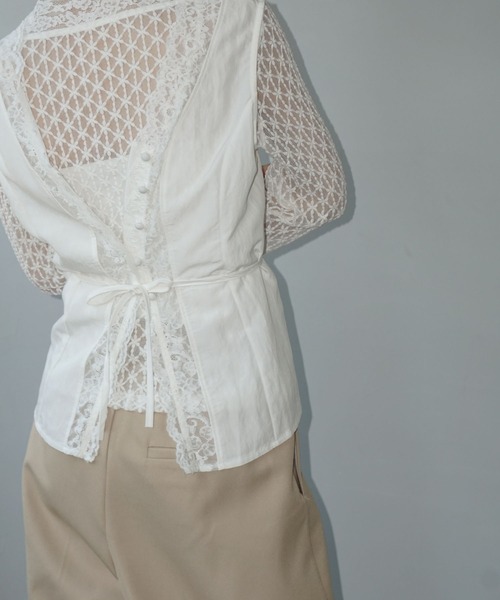 chuclla（チュクラ）の「2way レーストリム ジレトップス chw25s063（その他トップス・レディース・ホワイト・M）」の15枚目の写真