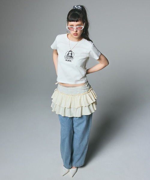 STAR AND FACE S/S BABY TEE（Tシャツ/カットソー）｜X-girl