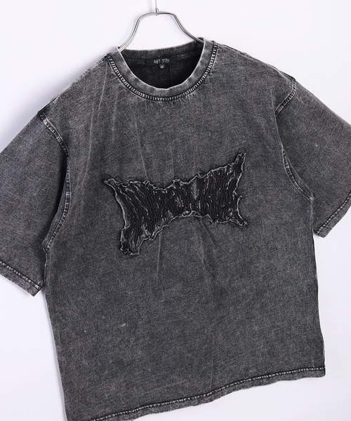WESTSEA（ウエストシー）の「グランジ加工 × 刺繍 ヴィンテージライク 半袖Ｔシャツ（Tシャツ/カットソー・メンズ・アイボリー系1/スミクロ/ブラック系その他/アイボリー・M/L）」の3枚目の写真