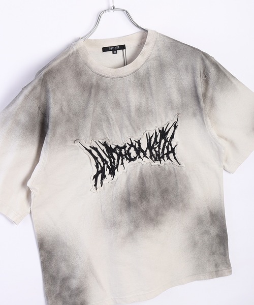 WESTSEA（ウエストシー）の「グランジ加工 × 刺繍 ヴィンテージライク 半袖Ｔシャツ（Tシャツ/カットソー・メンズ・アイボリー系1/スミクロ/ブラック系その他/アイボリー・M/L）」の2枚目の写真