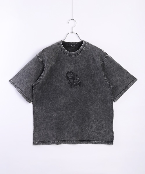 WESTSEA（ウエストシー）の「グランジ加工 × 刺繍 ヴィンテージライク 半袖Ｔシャツ（Tシャツ/カットソー・メンズ・アイボリー系1/スミクロ/ブラック系その他/アイボリー・M/L）」の5枚目の写真