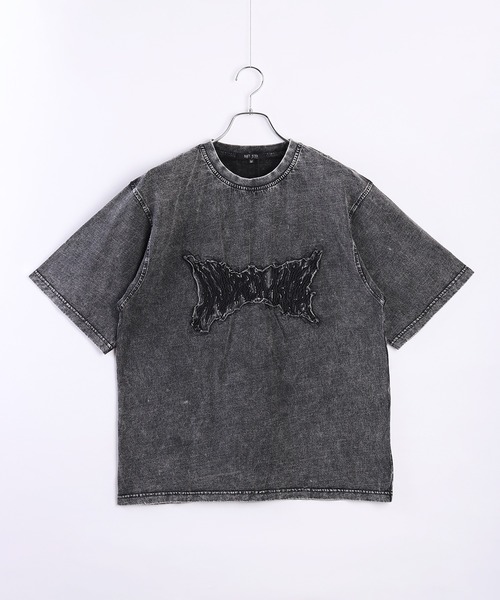 WESTSEA（ウエストシー）の「グランジ加工 × 刺繍 ヴィンテージライク 半袖Ｔシャツ（Tシャツ/カットソー・メンズ・アイボリー系1/スミクロ/ブラック系その他/アイボリー・M/L）」の9枚目の写真