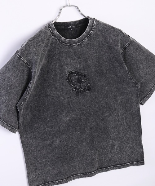 WESTSEA（ウエストシー）の「グランジ加工 × 刺繍 ヴィンテージライク 半袖Ｔシャツ（Tシャツ/カットソー・メンズ・アイボリー系1/スミクロ/ブラック系その他/アイボリー・M/L）」の7枚目の写真