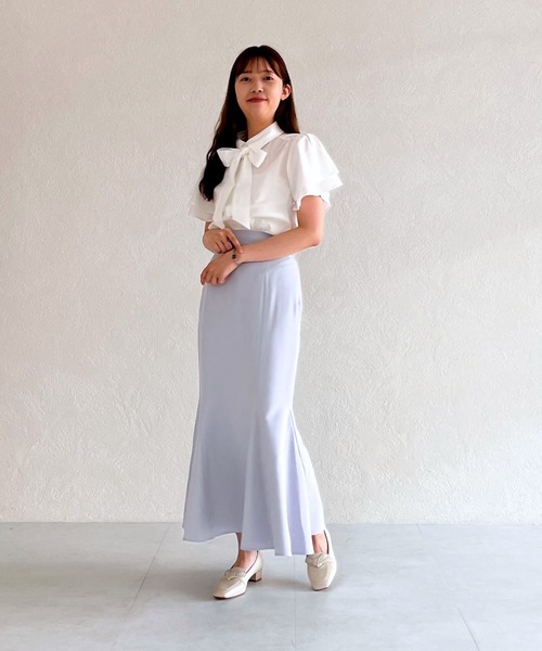 31 Sons de mode（トランテアン　ソン　ドゥ　モード）の「ボウタイラッフルブラウス（シャツ/ブラウス・レディース・イエロー/ブルー/ホワイト・ﾌﾘ-）」の14枚目の写真