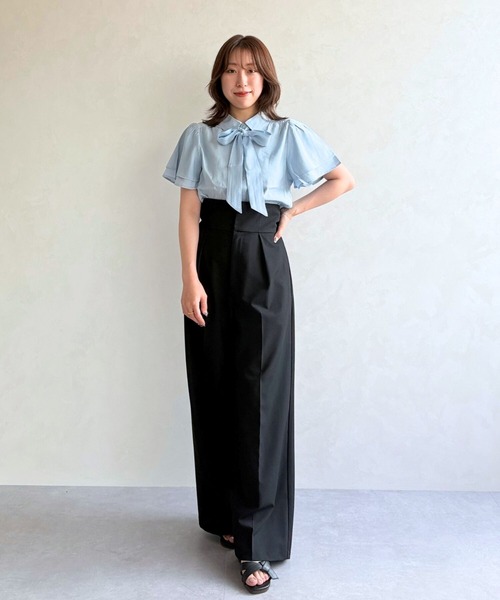 31 Sons de mode（トランテアン　ソン　ドゥ　モード）の「ボウタイラッフルブラウス（シャツ/ブラウス・レディース・イエロー/ブルー/ホワイト・ﾌﾘ-）」の18枚目の写真