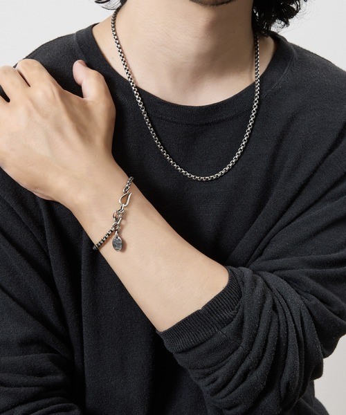 HARIM ハリム / SQUARE BLOCK CHAIN LONG NECKLACE シルバー925