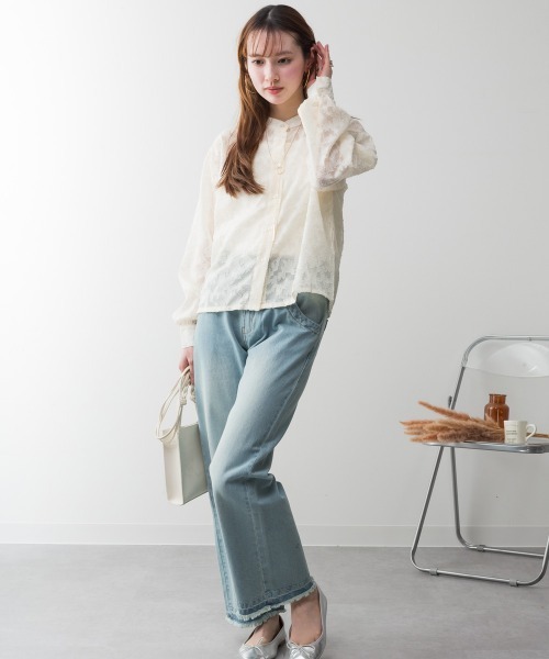 RCD(アールシーディー)の「ヴィンテージ風ポケット加工セミワイドパンツ(デニムパンツ・レディース・ライトブルー/ブルー/グレー系その他6・3L/LL/M/L/4L)」の16枚目の写真