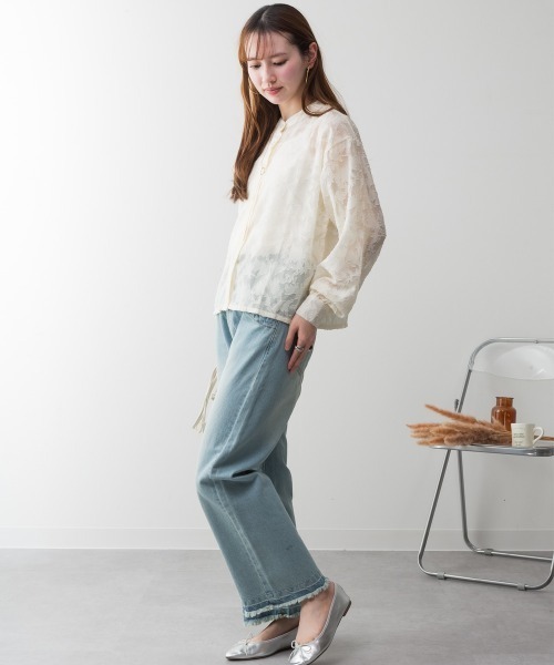 RCD(アールシーディー)の「ヴィンテージ風ポケット加工セミワイドパンツ(デニムパンツ・レディース・ライトブルー/ブルー/グレー系その他6・3L/LL/M/L/4L)」の18枚目の写真