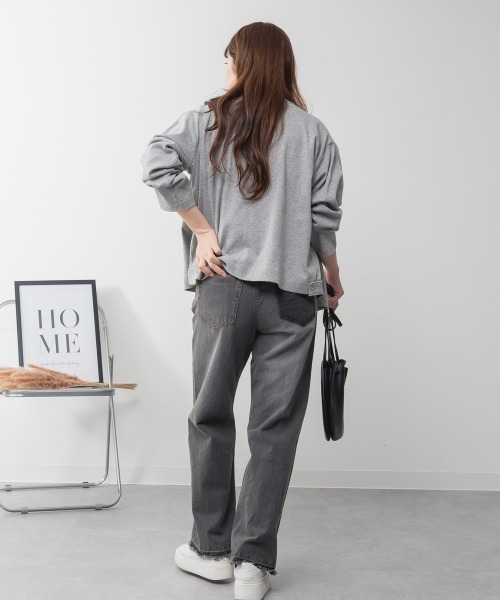 RCD(アールシーディー)の「ヴィンテージ風ポケット加工セミワイドパンツ(デニムパンツ・レディース・ライトブルー/ブルー/グレー系その他6・3L/LL/M/L/4L)」の5枚目の写真
