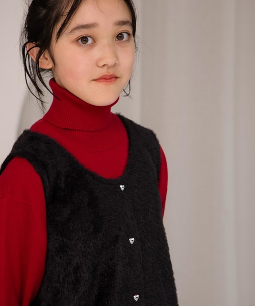 MAKE YOUR DAY(メイクユアデイ)の「コットン100%タートルネックセーター■150.160cm(ニット/セーター・キッズ・アイボリー/ブルー/レッド/ブラック・150/160)」の1枚目の写真