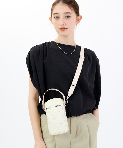 アルページュ×レスポ コラボ MINI PHONE CROSSBODY 白 MINI PHONE W PEARLS スターライトパール（ショルダーバッグ