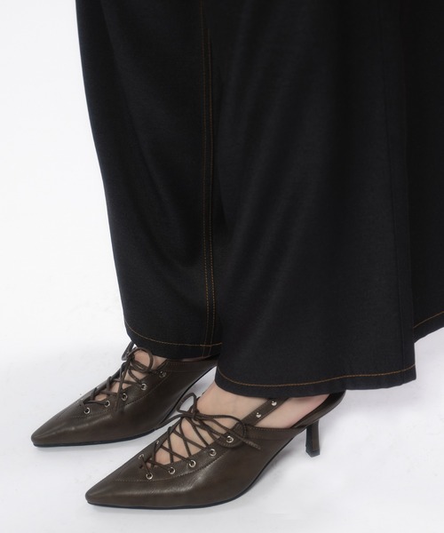 アクレント　ACLENT ハイブリッドスニーカーパンプスミュール　サンダル　黒 ACLENT（アクレント）の「レースアップミュール（サンダル）」 - WEAR