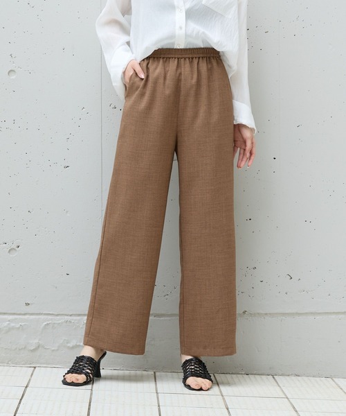 Andemiu（アンデミュウ）の「【WEB限定/美シルエット】リネンライクイージーパンツ573034（その他パンツ・レディース・チャコールグレー/ブラック/ブラウン/ベージュ・FREE）」の4枚目の写真