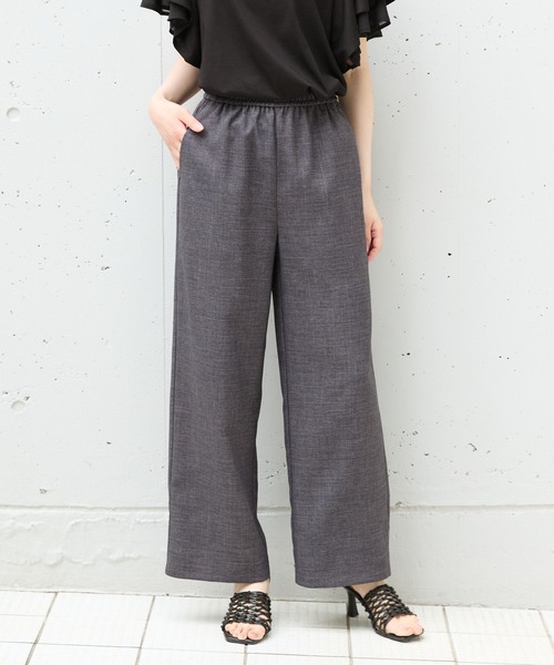 Andemiu（アンデミュウ）の「【WEB限定/美シルエット】リネンライクイージーパンツ573034（その他パンツ・レディース・チャコールグレー/ブラック/ブラウン/ベージュ・FREE）」の3枚目の写真