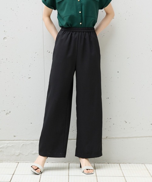 Andemiu（アンデミュウ）の「【WEB限定/美シルエット】リネンライクイージーパンツ573034（その他パンツ・レディース・チャコールグレー/ブラック/ブラウン/ベージュ・FREE）」の2枚目の写真