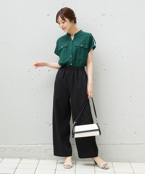 Andemiu（アンデミュウ）の「【WEB限定/美シルエット】リネンライクイージーパンツ573034（その他パンツ・レディース・チャコールグレー/ブラック/ブラウン/ベージュ・FREE）」の9枚目の写真