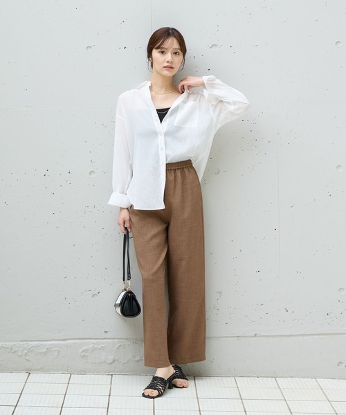 Andemiu（アンデミュウ）の「【WEB限定/美シルエット】リネンライクイージーパンツ573034（その他パンツ・レディース・チャコールグレー/ブラック/ブラウン/ベージュ・FREE）」の13枚目の写真