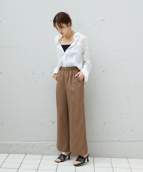 Andemiu（アンデミュウ）の「【WEB限定/美シルエット】リネンライクイージーパンツ573034（その他パンツ・レディース・チャコールグレー/ブラック/ブラウン/ベージュ・FREE）」の19枚目の写真