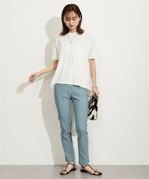 nissen（ニッセン）の「異素材切替フレアプルオーバー（Tシャツ/カットソー・レディース・ベージュ/ブラック/グレー/オフホワイト・M/L）」の8枚目の写真