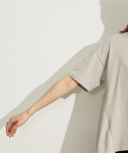 nissen（ニッセン）の「異素材切替フレアプルオーバー（Tシャツ/カットソー・レディース・ベージュ/ブラック/グレー/オフホワイト・M/L）」の21枚目の写真