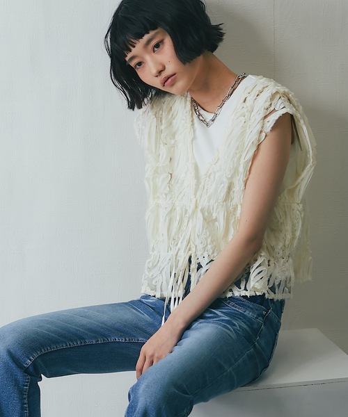 刺繍レースシアーベスト（ベスト）｜ANOTHER S（アナザーエス