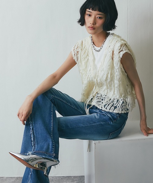 大きいサイズ！SPECCHIO刺繍レースストール　ベストにも 大きいサイズ！SPECCHIO刺繍レースストール ベストにも
