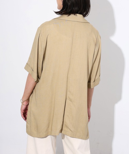 Floran(フローラン)の「ライトフレンチリネンハーフスリーブジャケット(テーラードジャケット・レディース・ベージュ/ブラック/オフホワイト・FREE)」の15枚目の写真