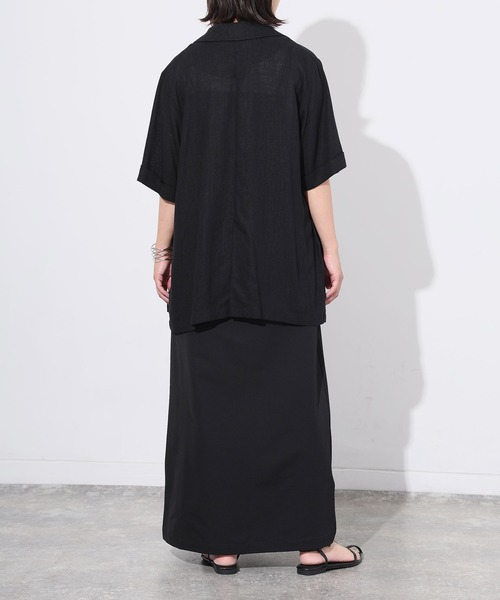 Floran(フローラン)の「ライトフレンチリネンハーフスリーブジャケット(テーラードジャケット・レディース・ベージュ/ブラック/オフホワイト・FREE)」の21枚目の写真